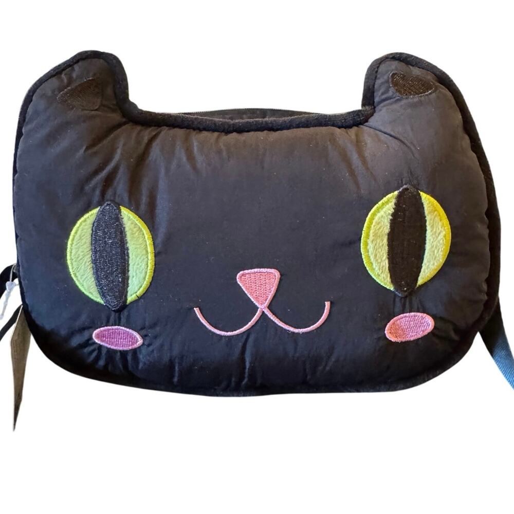 NWT Way to Celebrate Halloween black cat zippered treat bag fanny pack